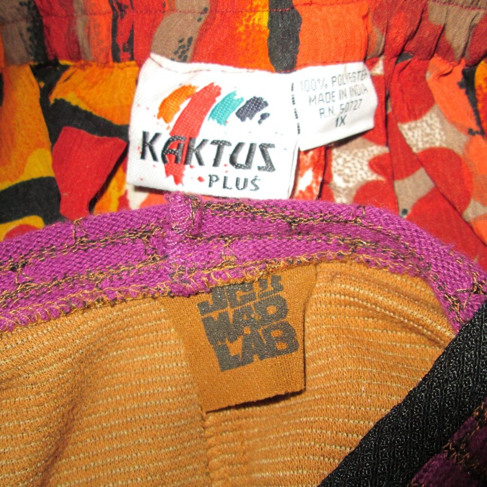 JGU Mad Lab Brown, Orange, Purple Hoodie Tunic Top and Orange Kaktus Plus Skirt - Picture 12 of 12